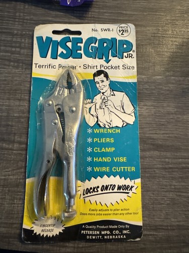 Vise Grip Petersen Dewitt Jr Pocket Size Locking Plier 5WR-1 Rare BOX USA NOS #3 - Picture 2 of 21