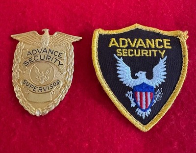 Vintage Advance Security Supervisor Badge and Patch