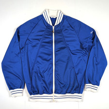 Vintage Christian Dior Monsieur Men  s L Blue Zip Track Jacket Striped Trim Sport