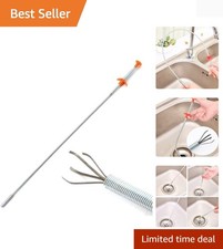 Bendable Stainless Steel Drain Cleaning Tool - 60cm Hair Catcher for Home Use