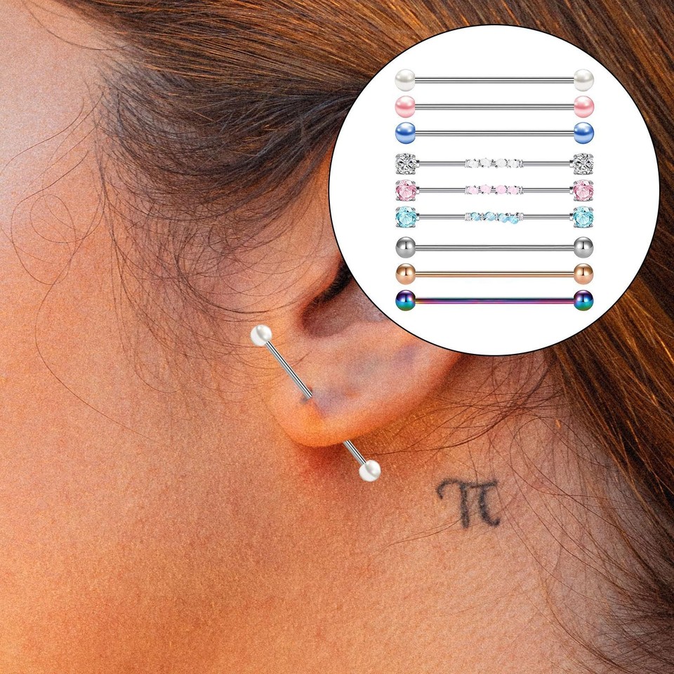 Industrial Piercing Barbell Schachbrett - Chirurgenstahl 35mm