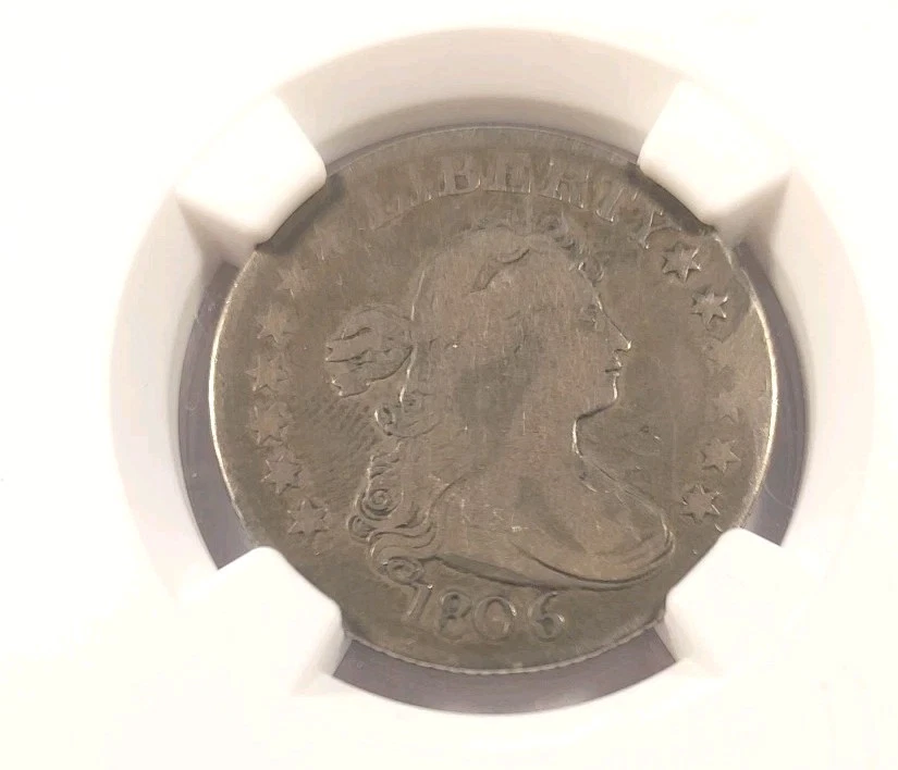 Rare!!! 1 Of Only 4 NGC Graded F15, B-3, 1806 Draped Bust Quarter 25c - Image 2 of 4