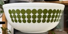 VINTAGE PYREX #404 GREEN POLKA DOT 4 QT LARGE MIXING BOWL