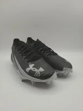Under Armour Blur Pro Men's Size 9 Black Silver Football Cleats 3028220-003 New