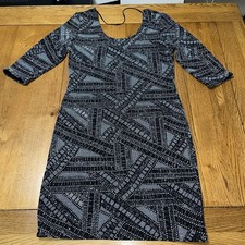 Atmosphere Ladies Size 12 Black Glitter Body con Dress 3/4 Length Sleeves