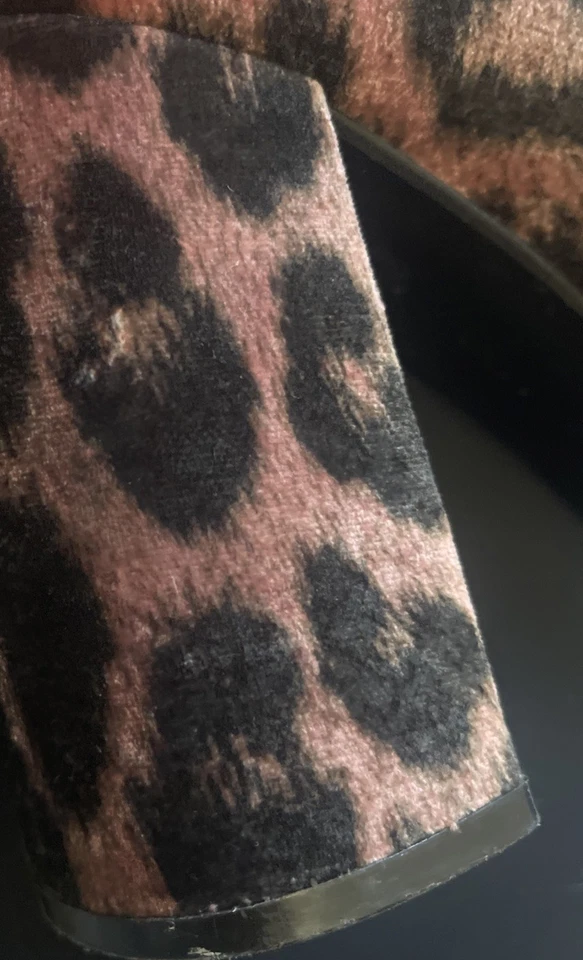 STELLA MCCARTNEY Boots EU 39 UK 6 Black Pink Velvet Leopard Print Ankle Zip Back - Image 3 of 4