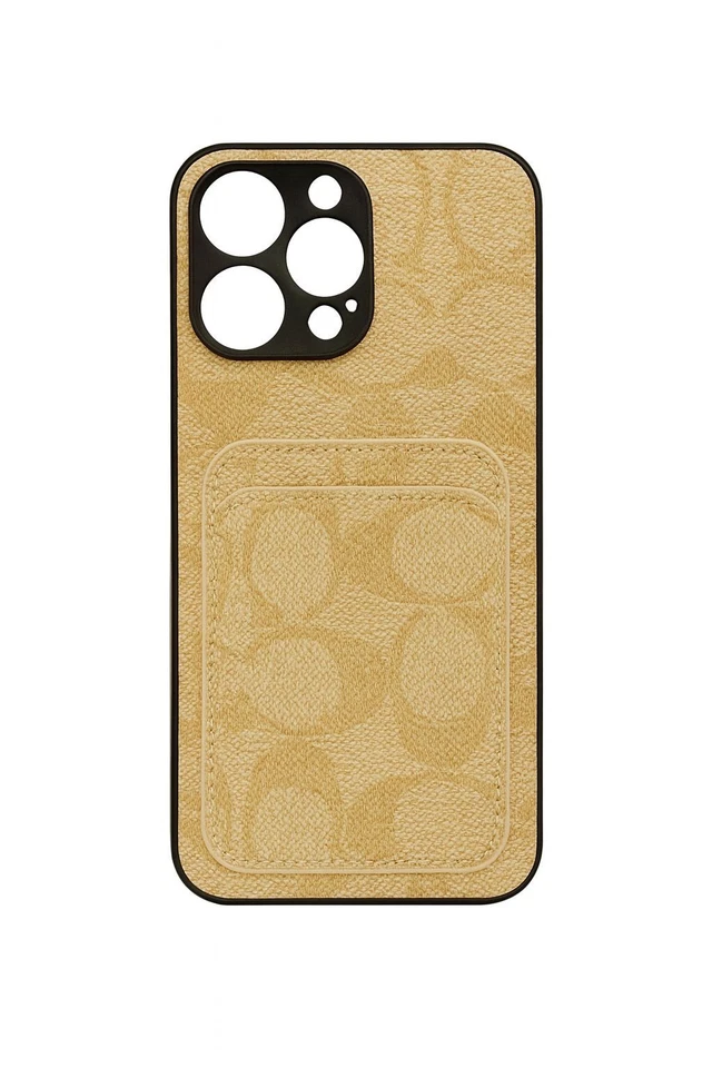 iPhone 14 Pro max Phone Case Coach Case Beige Designer Leather Case - Image 2 of 2