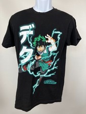 My Hero Academia T-Shirt Mens Size Medium Black Deku Graphic Anime Funimation