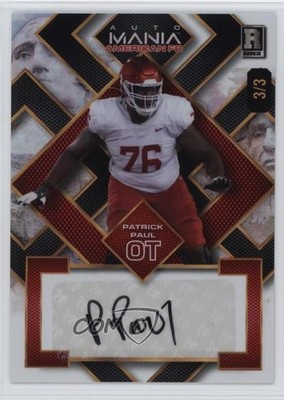 2024 Mania American Football Square 3/3 Patrick Paul Rookie Auto RC 1pi0