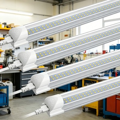 25PCS T8 4FT LED Tube Light 36W 6500K High Output Integrated Linkable Shop Light