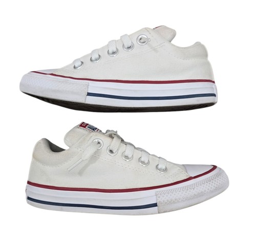 Converse Chuck Taylor All Star Low White Red Blue Kids Youth Size 12 Unisex - Picture 8 of 12