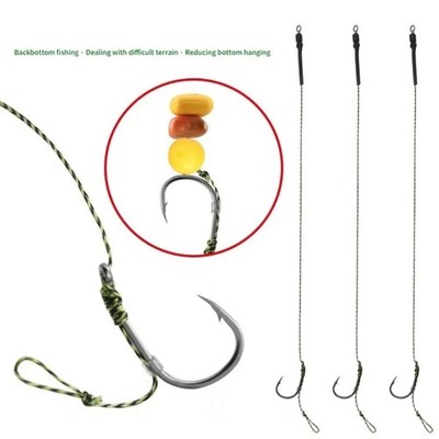 Fishing Hook Professional Strong Strength Tied Boilie Baits Rig Hook with Line