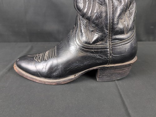 Lucchese 2000 Boots Mens 9 D Black Calf Skin Leather Western Cowboy T3094R4 - Picture 20 of 22