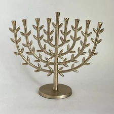 Tree of Life Menorah Gold Tone Metal 9 Taper Candle Holder - Threshold - Target