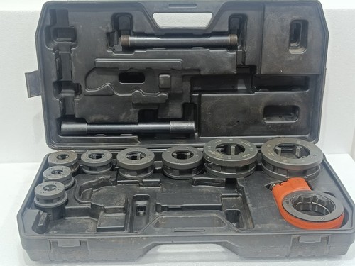 EGA MASTER PIPE THREADING DIE SET–1/4" TO 2" BSPT WITH RATCHET HANDLE HEAVY DUTY - Picture 1 of 23