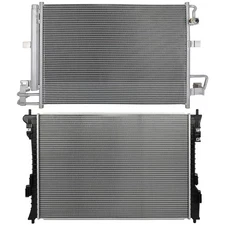 AC Condenser Cooling Kit + Aluminum construction Radiator For Ford Explorer 2011