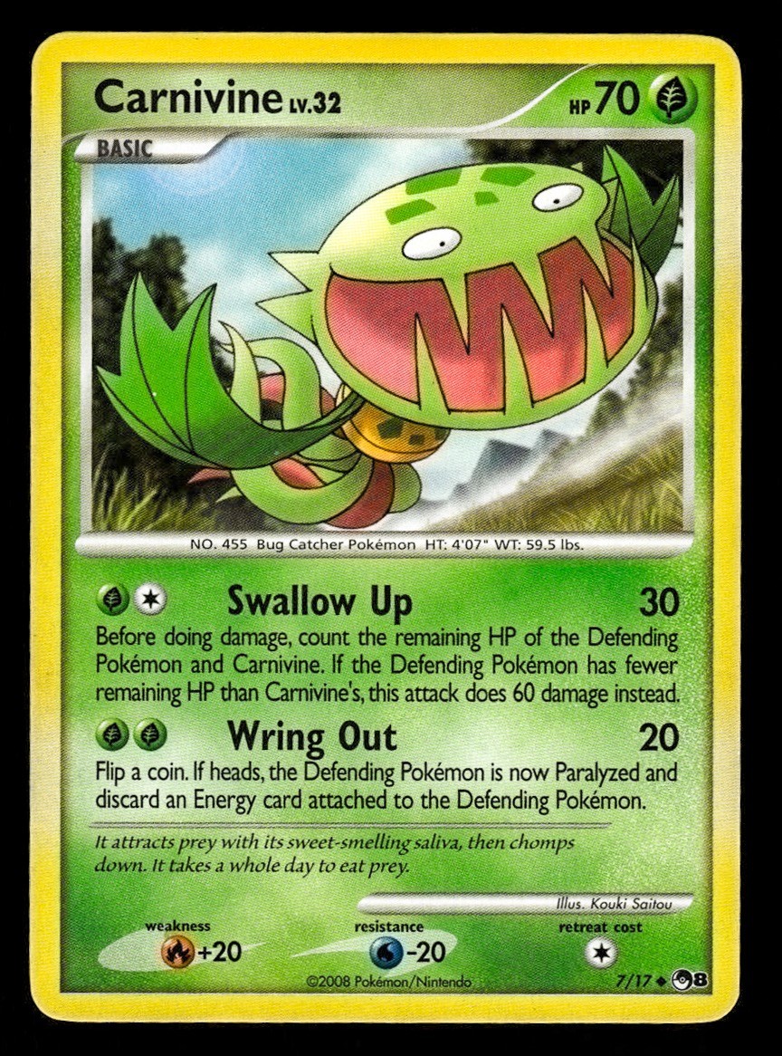 LP Carnivine 7/17 POP Series 8 Pokemon 2008 Kouki Saitou