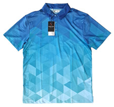 Yatta Golf Polo Shirt Mens Medium 4-Way Stretch Moisture Wicking UPF-40 Blue New