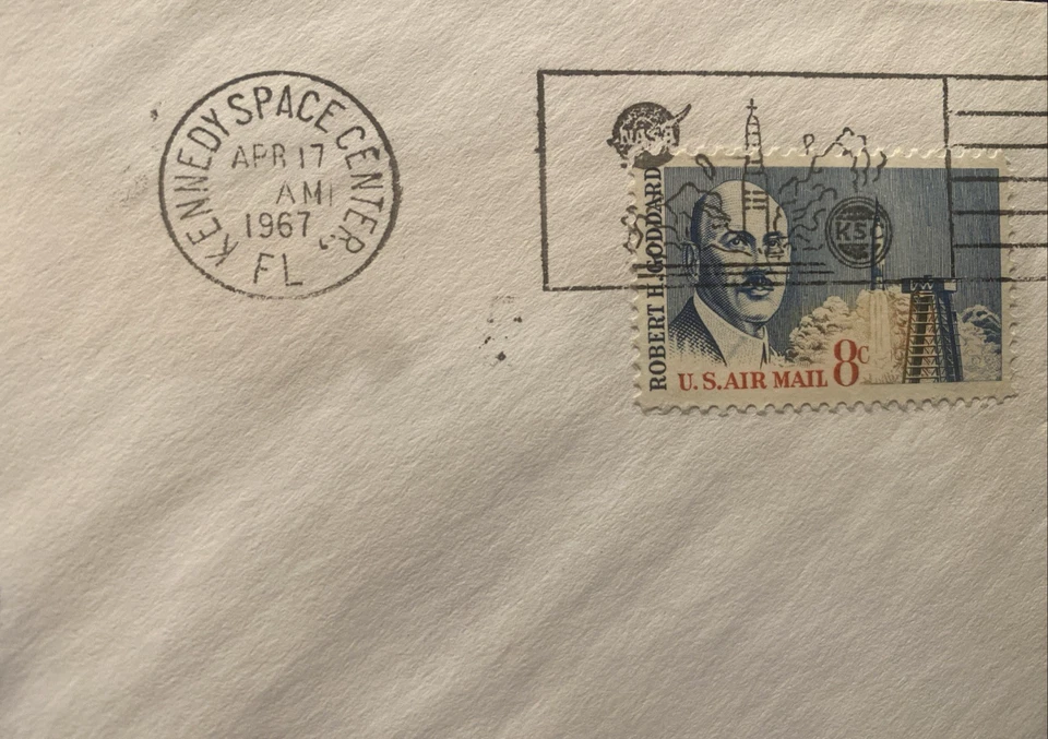 SURVEYOR  Launch Official NASA BLUE Cachet  ; KSC 17 APRIL 1967 + GOODDARD STAMP - Image 3 of 4