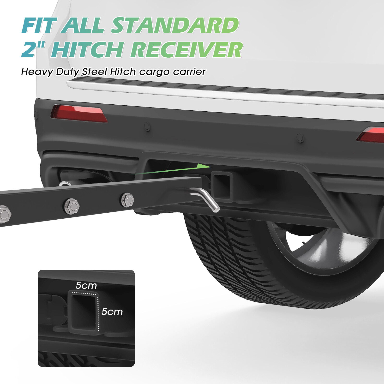 Cargo Carrier 500lbs/227kg Car Luggage Rack Hitch Mount Towbar Basket 2