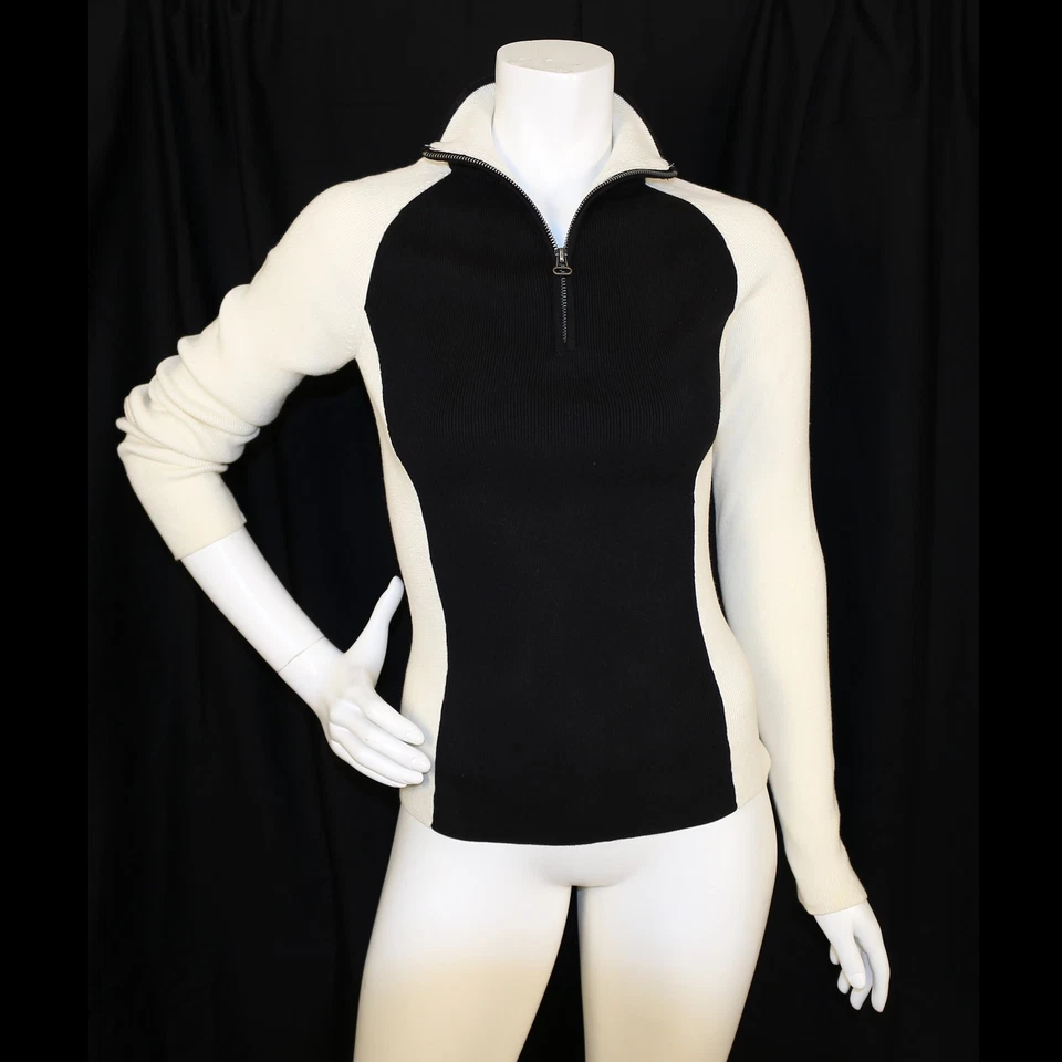 Suéter JEANS POLO RALPH LAUREN Negro Marfil Geométrico Algodón Tejido Mujer Talla S Foto 4 de 4