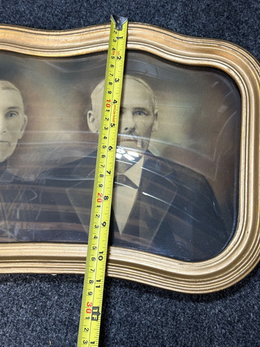 Antique Vintage Victorian Oval Woman & Couple Photograph Portrait Framed 1900's - Foto 13 di 13