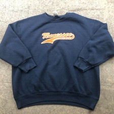 Vintage Tennessee Volunteers Sweatshirt Mens 2XL Blue Orange Spell Out Tailsweep