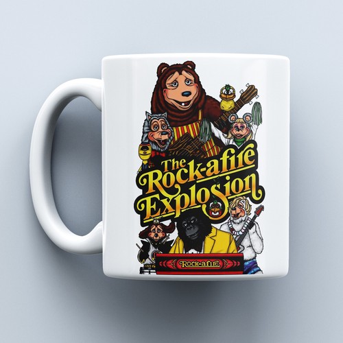Explosion Mug The Rock-afire Explosion Mug 11 or 15 oz-1980s-Coffee-Tea-Gift-Showbiz ...