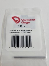 Vermont Gage - 111211600 - .116" Minus - Class ZZ Pin Gage