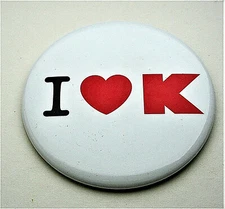 I "Heart" K K-Mart Department Store Large Emploee Button Pin NOS New 2000's