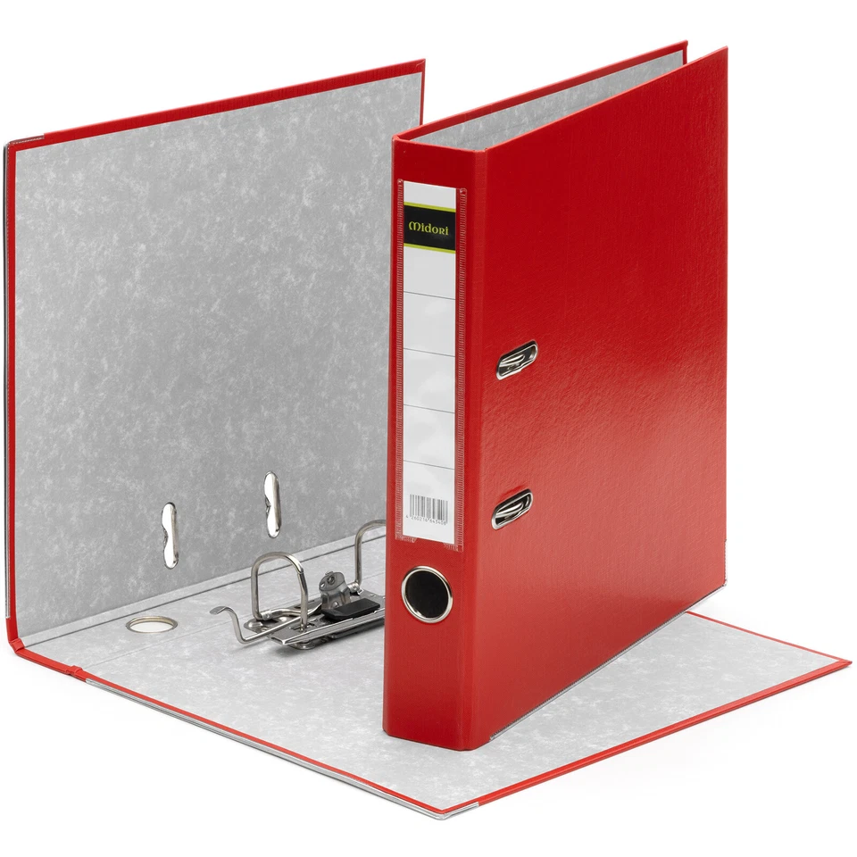 MIDORI © 10 x Ordner A4 5 cm PP Papier Rot Aktenordner Briefordner Schmal