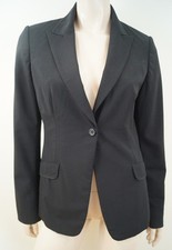 Elie Tahari Women's Black Wool Stretch Lined Formal Blazer Jacket Us8; Uk12
