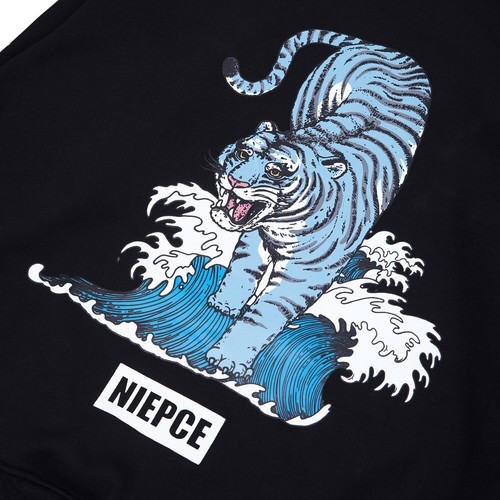 Sudadera con capucha con gráfico de tigre Niepce Streetwear japonesa para hombre - Imagen 3 de 5
