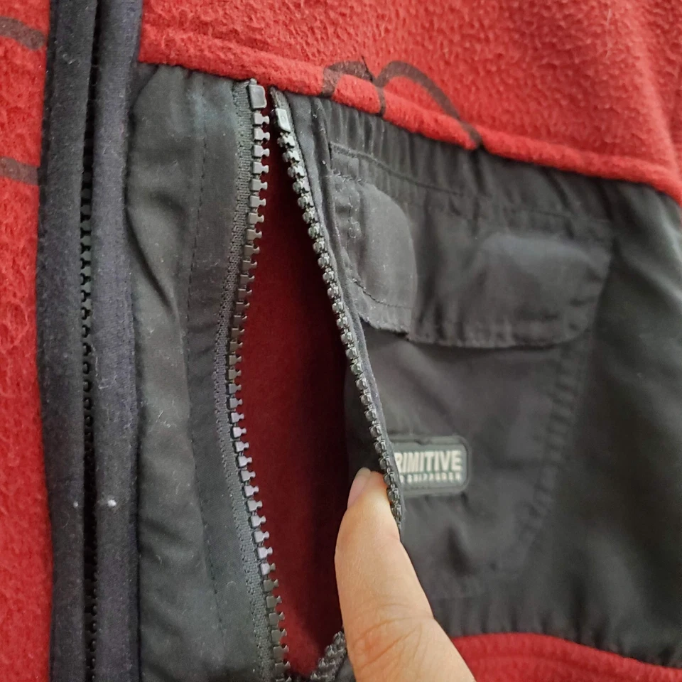 Primitive X Naruto Men Jacket Small Red Logo Full Zip Fleece Akatsuki Logo READ - Image 3 of 4