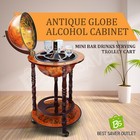 Antique Globe Bar Cabinet Cart Trolley Alcohol Wine Drinks Serving Storage Rack