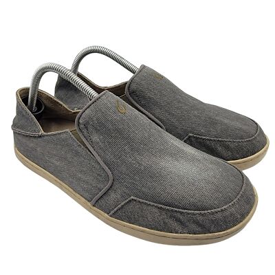 Olu Kai Nohea Love Grey Canvas‎ Men\'s Slip-On Shoes Sz 9 OLUKAI NOHEA LOLE GRAY CANVAS SLIP ON SHOES MENS SZ 8 | eBay main image 2