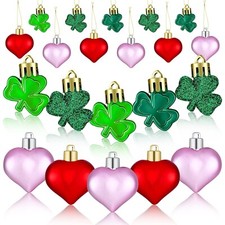 36 Pcs St Patrick's Day Shamrocks Hanging Ornaments Valentine's Day Heart Orn...