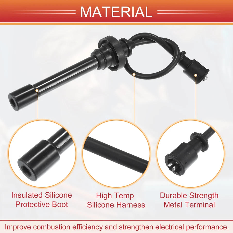 Cable de bobina de encendido de cable de bujía 2 piezas No.MD338623 para Mitsubishi Lancer 02-06 Foto 3 de 4