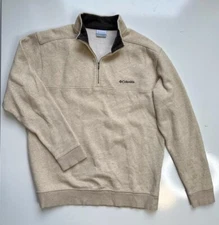 Columbia Men's Hart Mountain II Half Zip Sweatshirt in Oatmeal Heather / Large