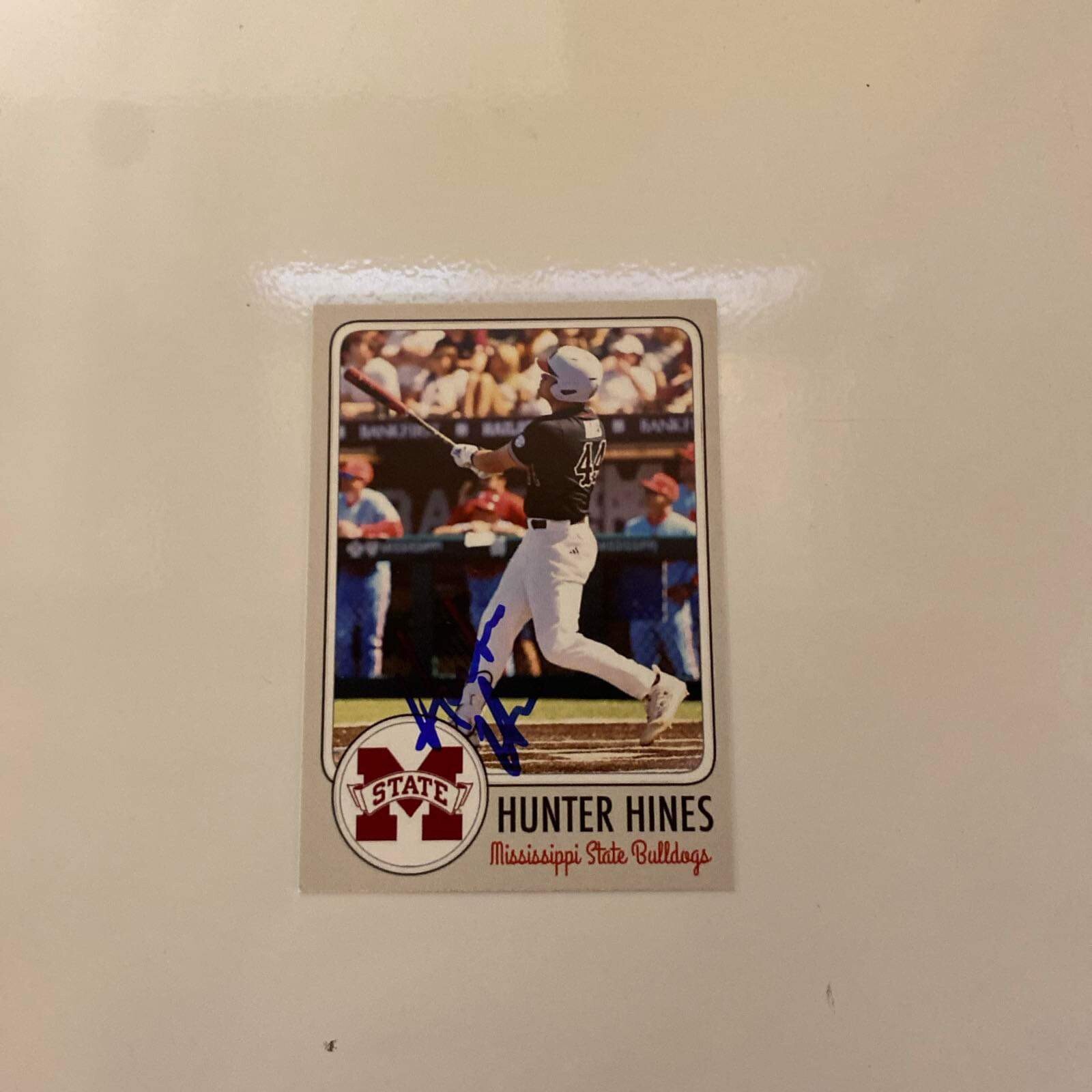 Hunter Hines Autographed Mississippi State Bulldogs ACEO Baseball Card