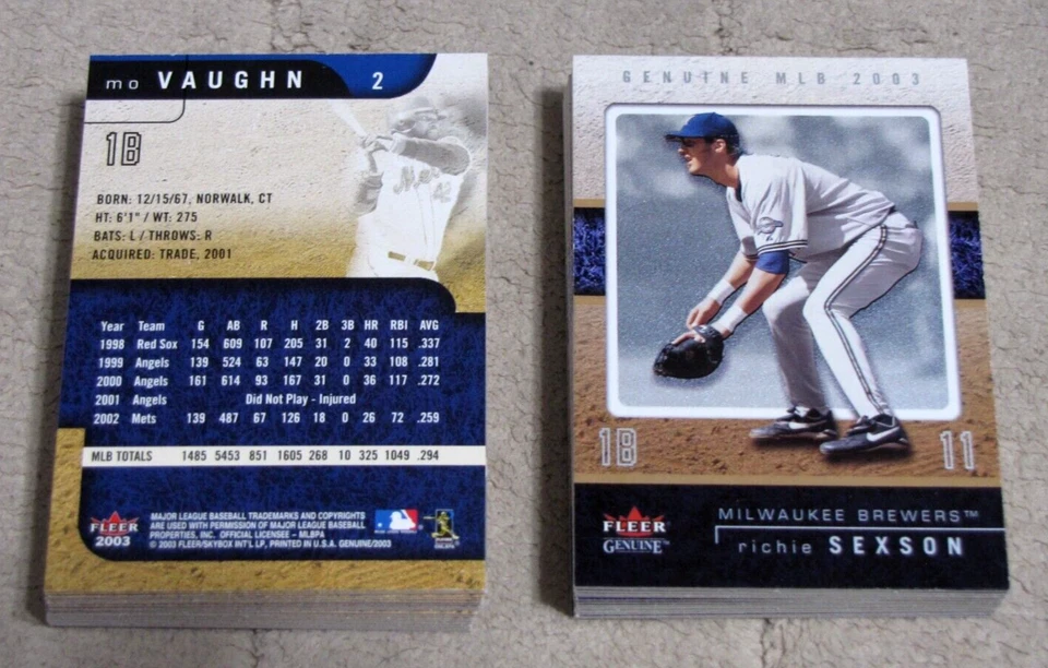 2003 Fleer Genuine Baseball (Pick Choose Complete) - Image 2 of 2