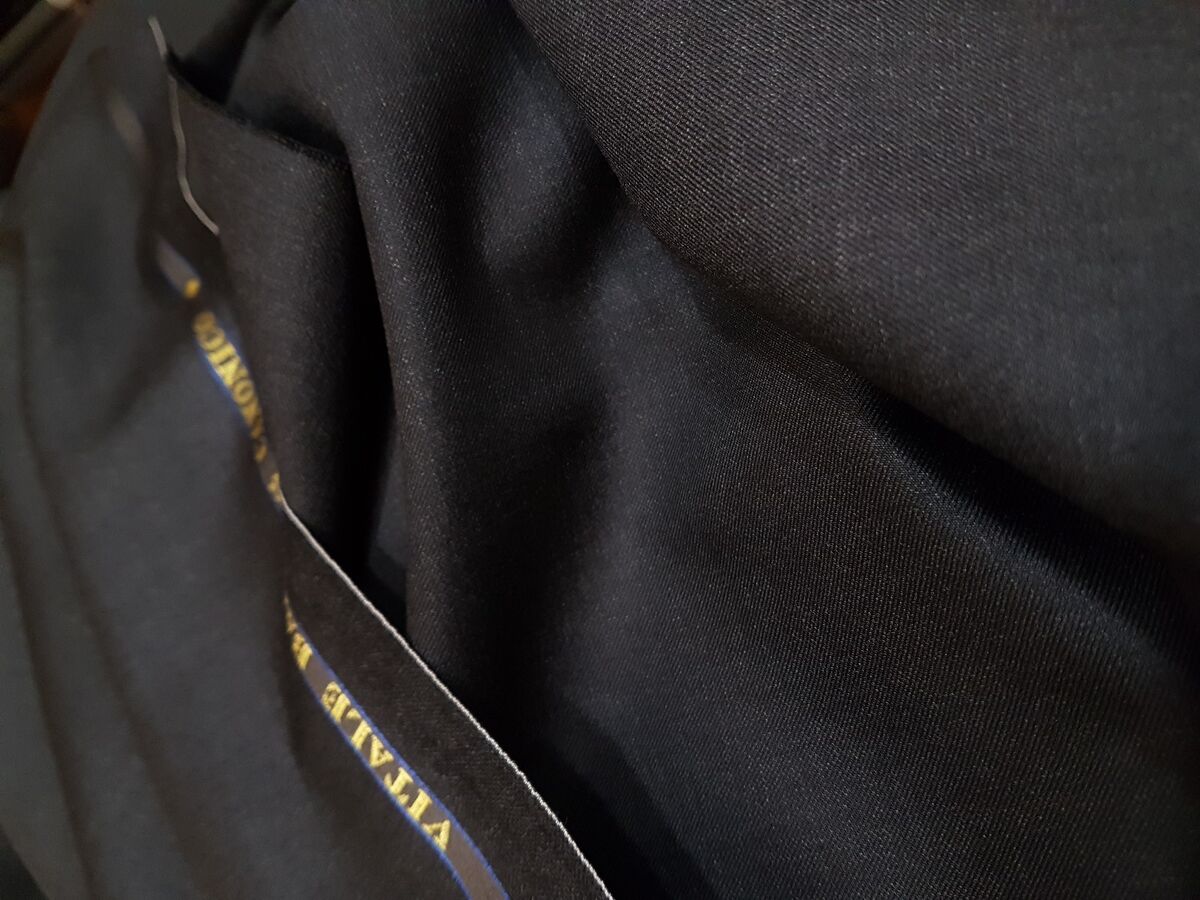 Vitale Barberis Canonico Suiting Black Fabric 100% Wool Super -  Israel