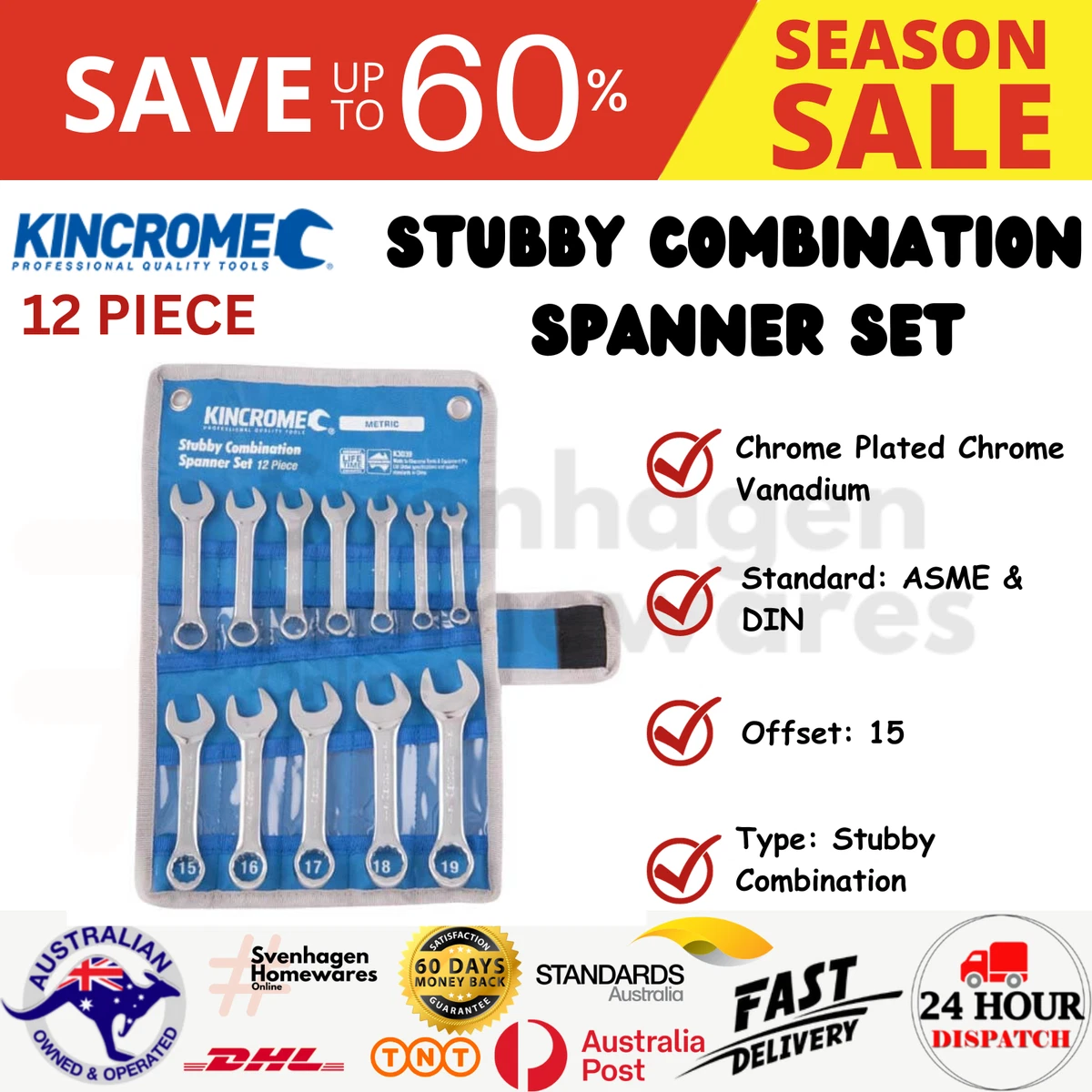 Kincrome 2024 stubby spanners