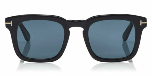 New Tom Ford Men's Square Sunglasses FT0751-F-N 01A Shiny Black 53mm - Afbeelding 1 van 1