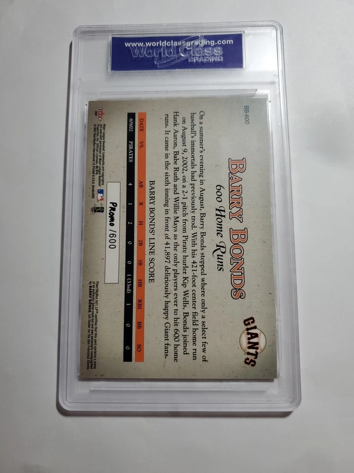 Fleer 2002 *promoción* #bb-600 Barry Bonds 600 horas *auténtico juego bate* edición limitada 600 Foto 2 de 2