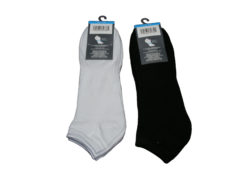 Juncture Men Extended Size 1214 White Black Athletic Low Cut Sock Arch