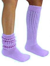 Lt Purple Slouch Knee Socks Scrunch Hooters Uniform School Walk Run 