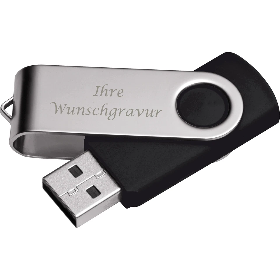 GRAVUR BY LIVEPAC OFFICE USB-Stick Twister mit Gravur / 32GB / aus Metall / Farbe: silber-schwarz