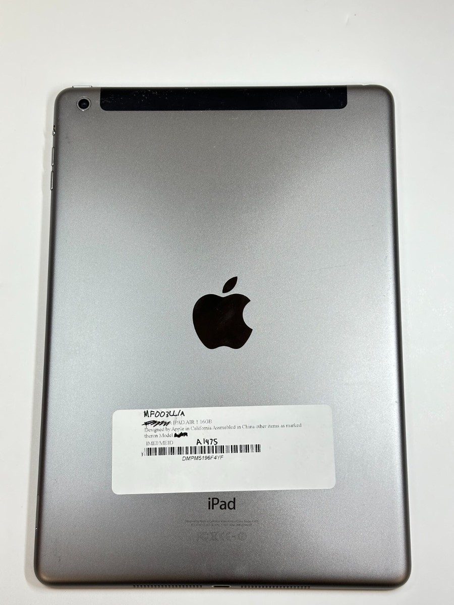Apple iPad Air A1475 16GB (Wi-Fi + Cellular Unlocked) Black
