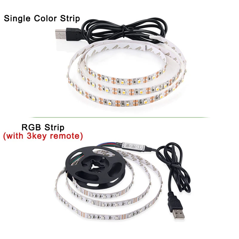 USB LED Strip Light DC 5V USB LED Tape SMD 3528 LED Ribbon 50cm 1m 2m 3m 4m 5m - Image 2 of 4